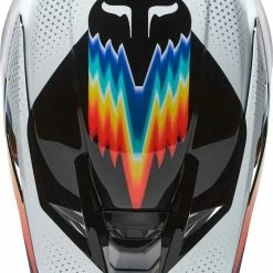 Hot Sale 😉 Fox 2022 V3 Rs Realm Black White ECE Helmet 🤩 -Fox shop FO28015018M 2