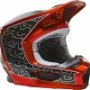 New ❤️ Fox 2022 Youth V1 Peril Fluro Red ECE Helmet - Unisex - Large 🔔